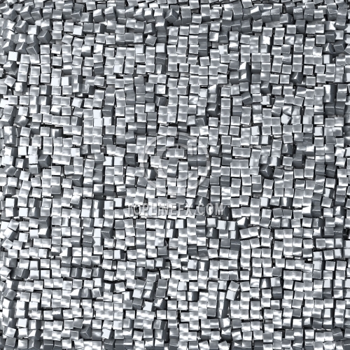Abstract silver pixel background,  made of metallic cubes