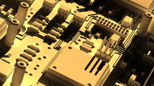 Flight over the military electronic circuit
