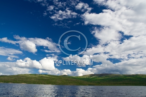  Beautiful clouds over lake