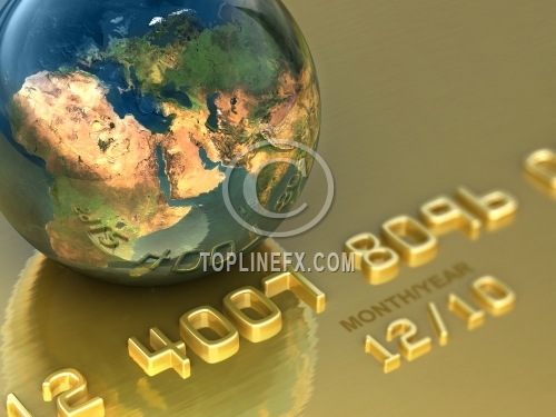 Abstract international gold credit card