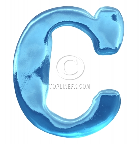 Blue ice  letter c