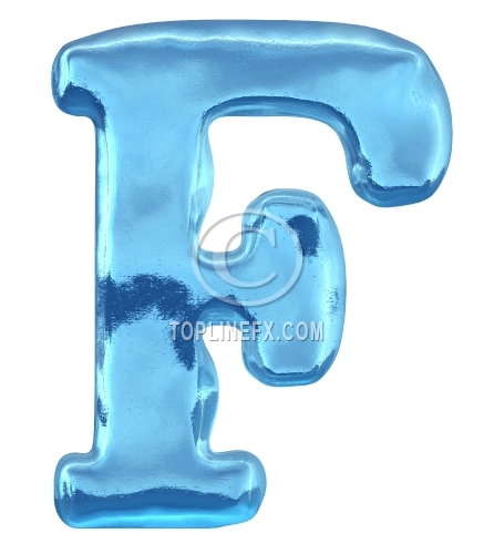 Blue ice  letter f