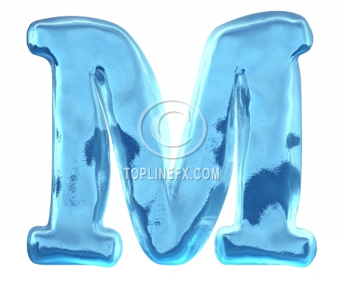 Blue ice  letter m