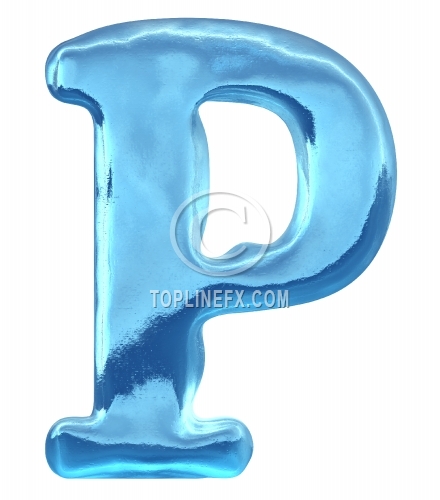 Blue ice  letter p