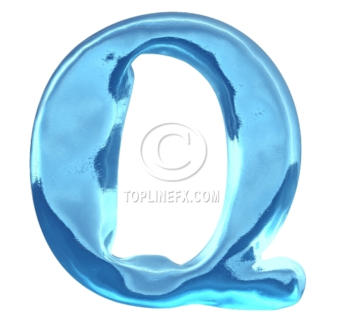 Blue ice  letter q