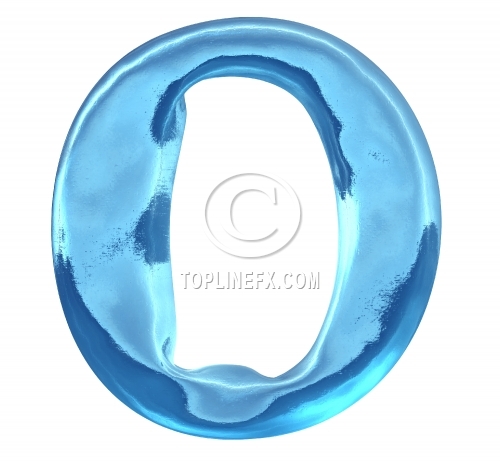 Blue ice letter o