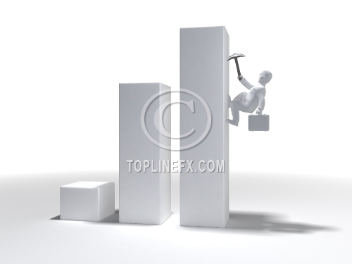 Businessman as climber climbs to success. Conceptual business illustration