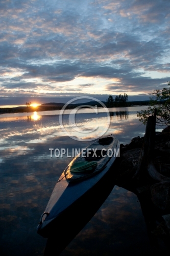 Canoe on Lake in North Europe02