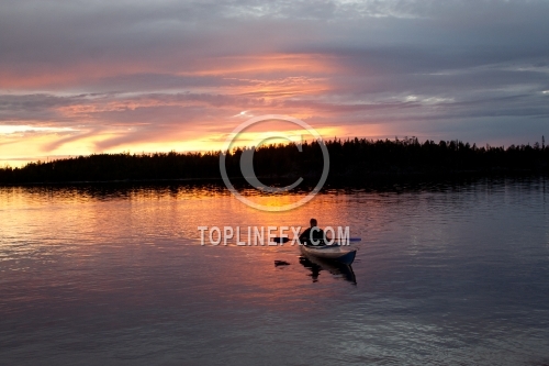 Canoe on Lake in North Europe