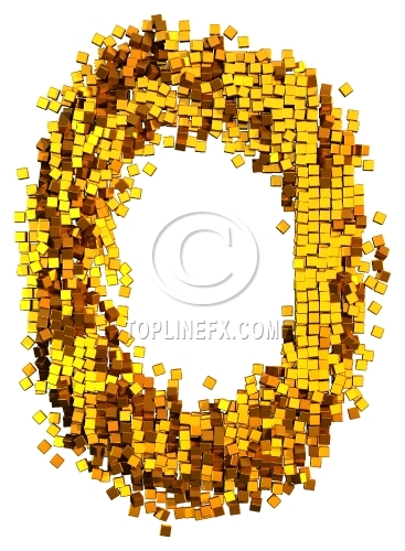 Glamour  gold cubes Letter O