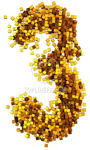 Glamour  gold cubes Number 3