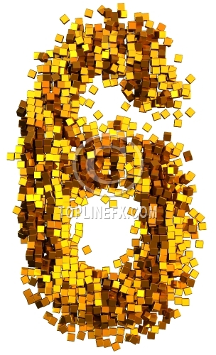 Glamour  gold cubes Number 6
