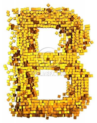 Glamour gold cubes Letter B