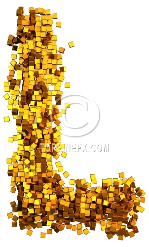 Glamour gold cubes Letter L