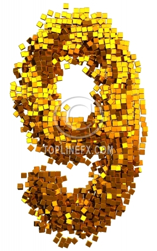 Glamour gold cubes Number 9