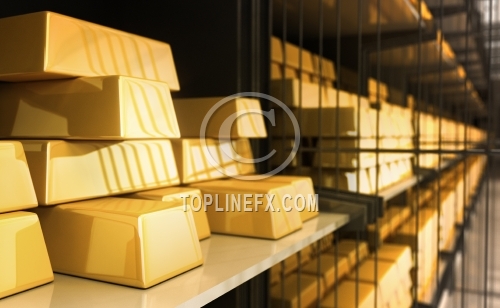 Gold bars in Bank