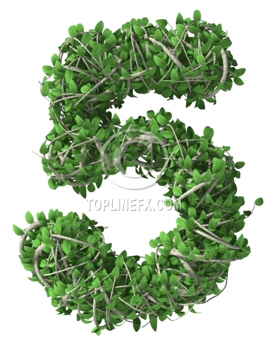 Green 5 made of trees and leafs