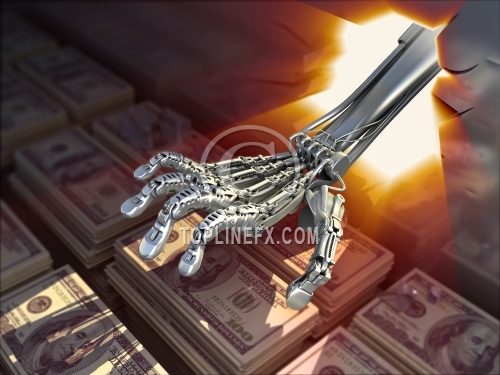 Hacking bank vault. Conceptual finance illustration