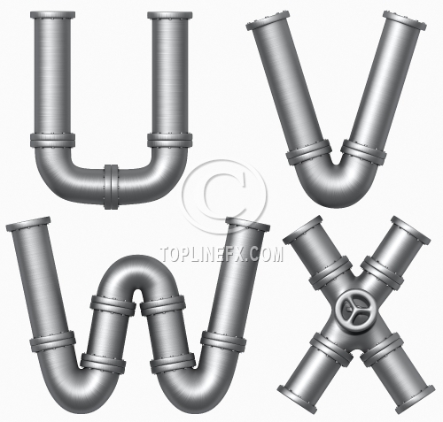 Industrial letters U,V,W,X.