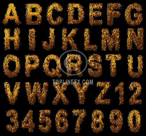 Luxury Alphabet made of gold cubes