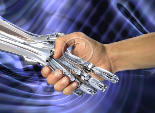 Robot and human handshake