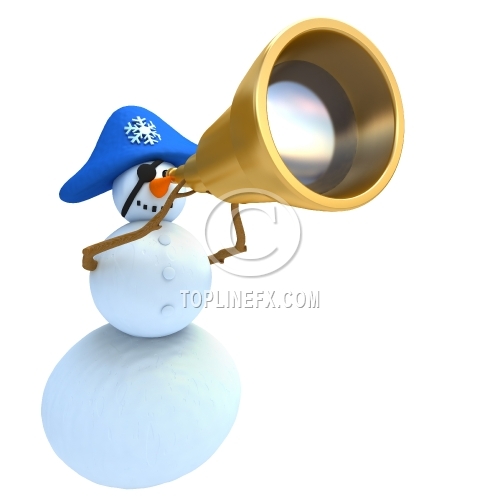 Snowman looks in telescope