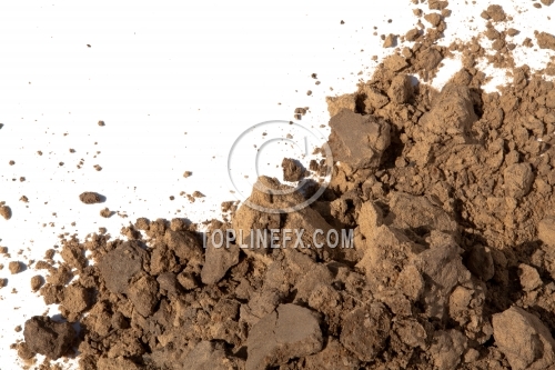 Soil on white background 07