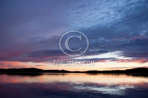 Sunset over lake