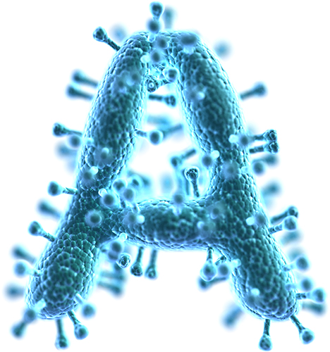 Covid-19 coronavirus style letters A