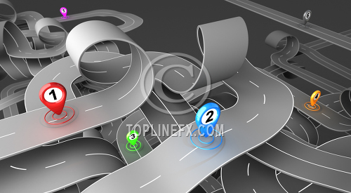 Roads navigation Illustration